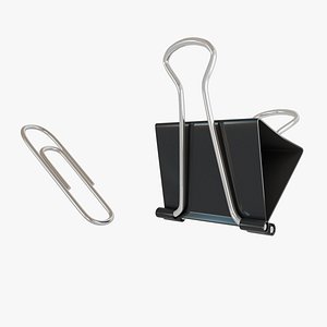 Paper Clip dual 3D illustration