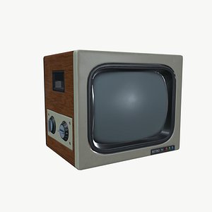 3D Cartoon retro tv model