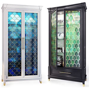 Showcase display cabinet Art Deco 3D