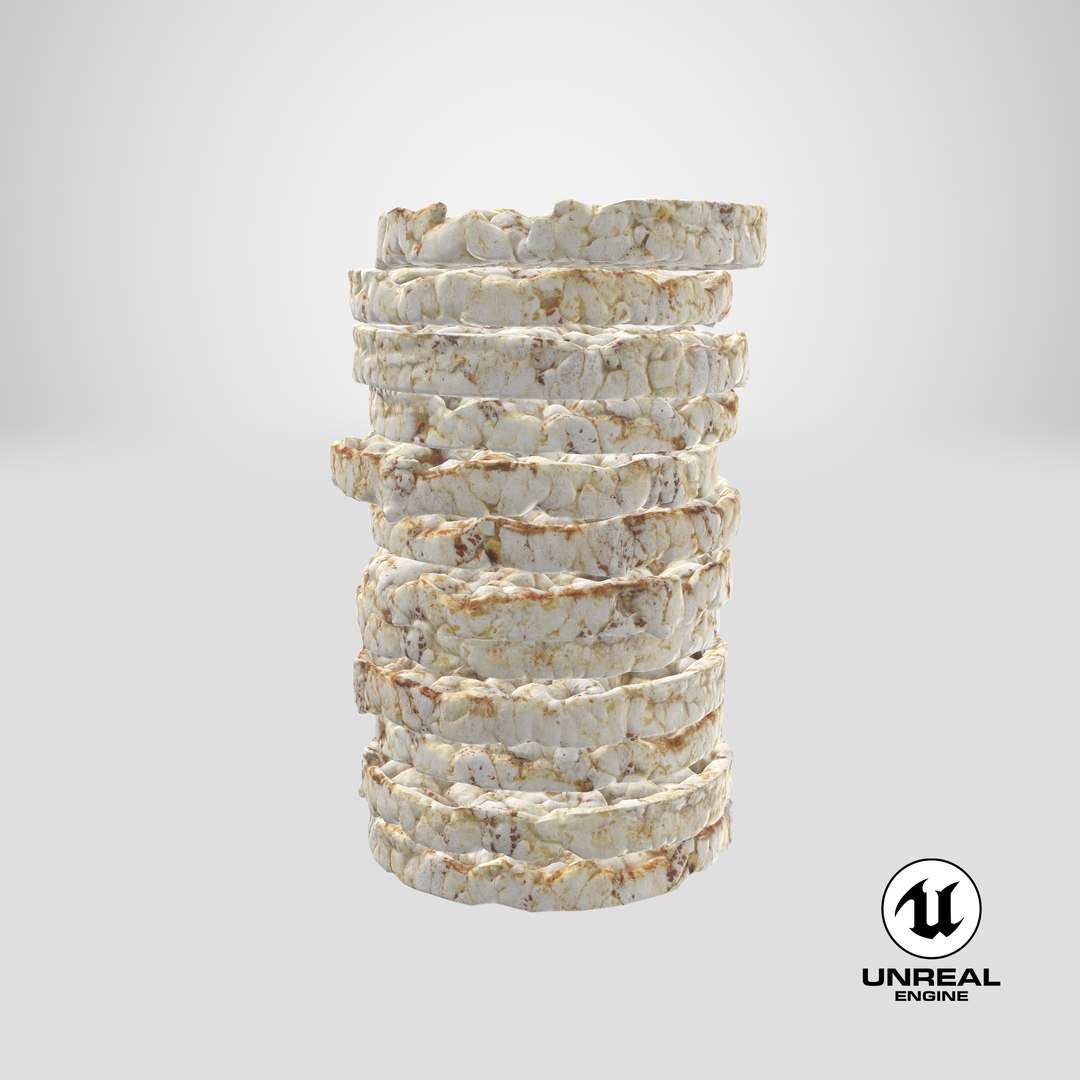 Pile Of Puffed Multigrain Rice Cakes 3D Model - TurboSquid 1835516