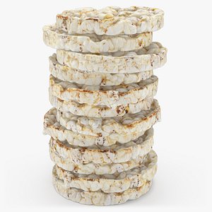 Pile of Puffed Multigrain Rice Cakes 3D model