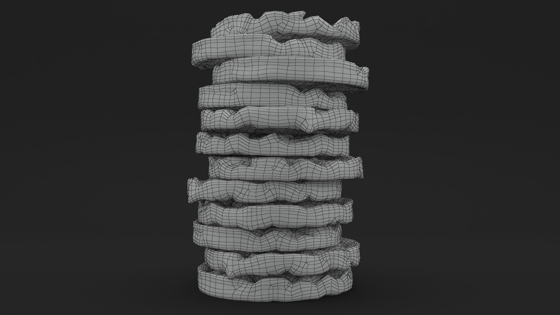 Pile Of Puffed Multigrain Rice Cakes 3D Model - TurboSquid 1835516