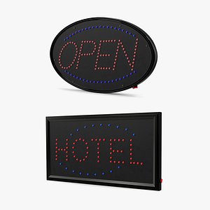 3D Light Sign Boards Collection