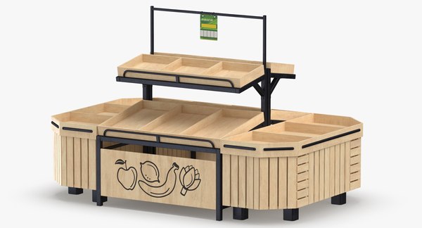 3D Wooden Display Racks Collection - Full and Empty - TurboSquid 1723477