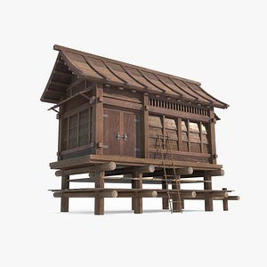 3D Ancient Asian Small Warehouses model