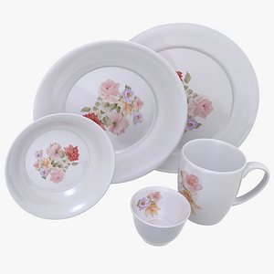ceramic dish set 3d max