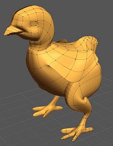 3d model of low-poly chick