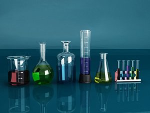 3d laboratory test tube set