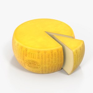 3D wheel cheese piece cut model