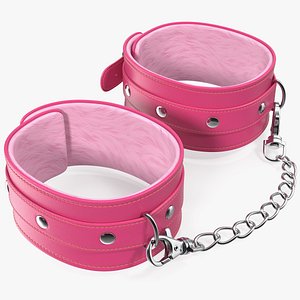 Leather Handcuffs Pink