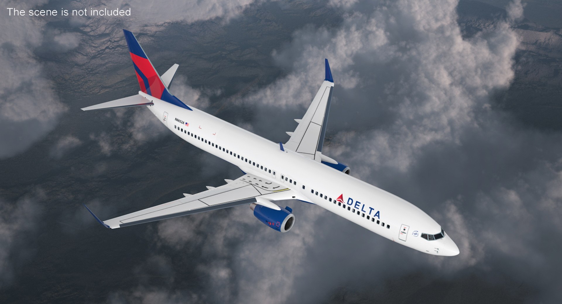 Delta Air Lines Boeing 737-900 with Interior 3D model preview