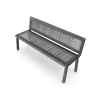3D Weathered Outdoor Park Bench(1)