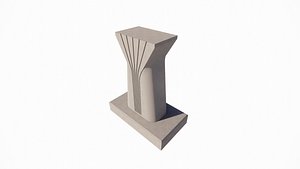 bridge column with footing 3D model