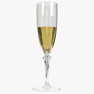 champagne flute glass 3D
