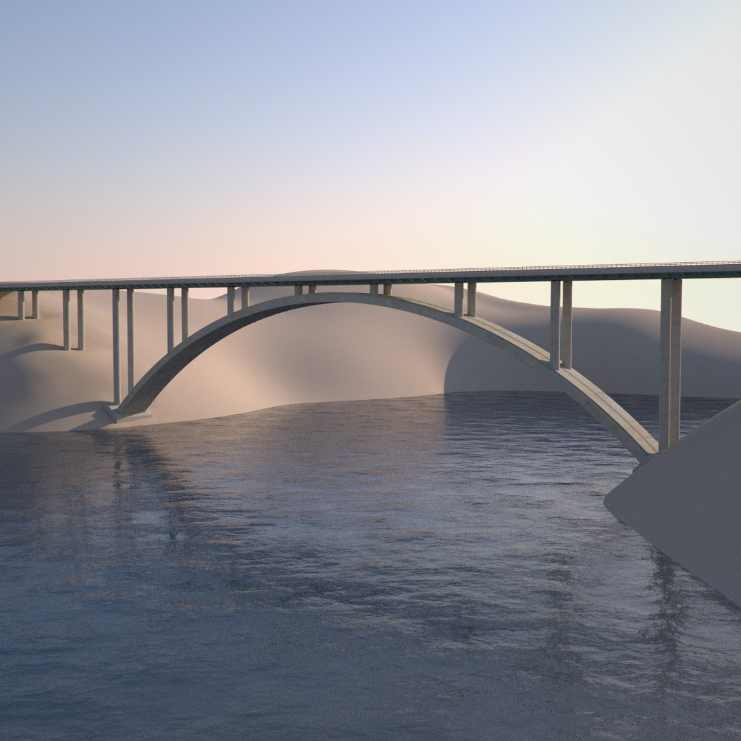 3dsmax Open Arch Bridge Highway