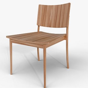 Modern Wooden Dining Chair 3D Model Scandinavian Style Furniture 3D model
