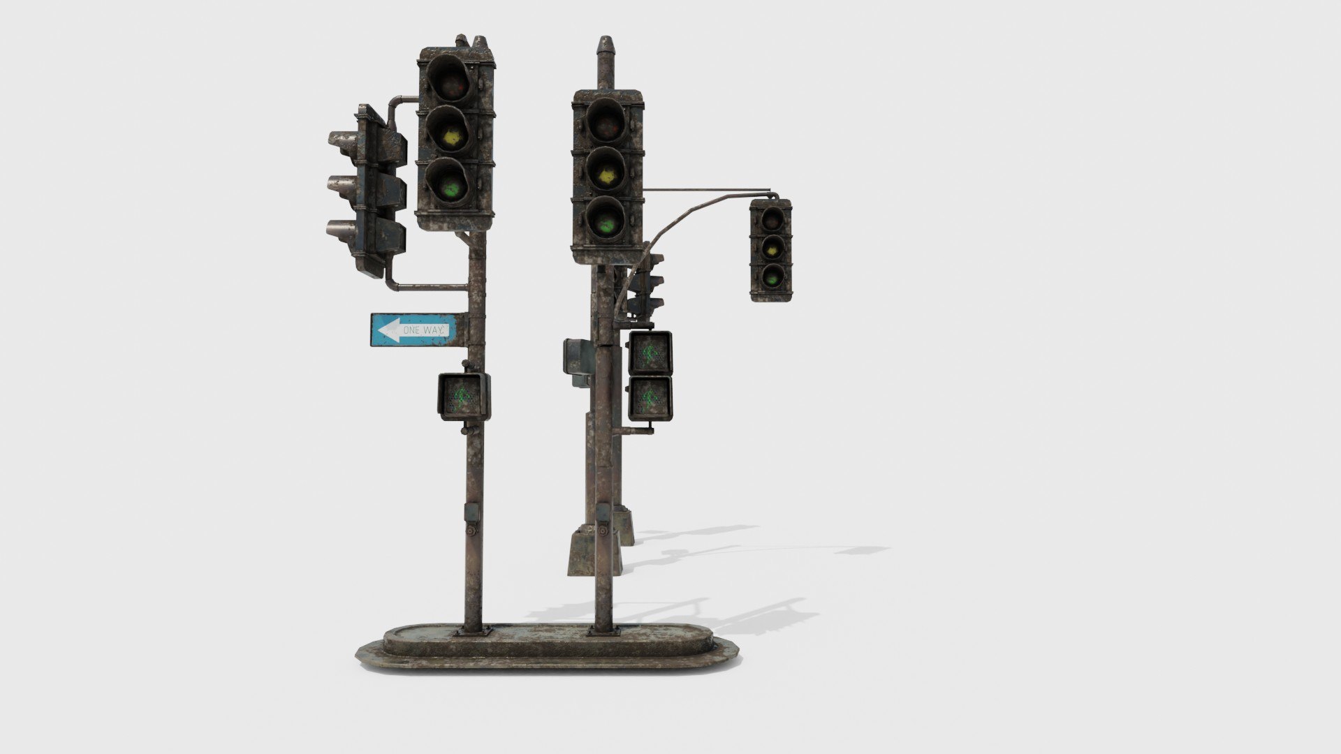 Traffic Lights With 4k Pbr Texture Clean And Dirty Textures 3D Model ...