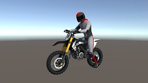 Low Poly Dirt Bike With Rider-5