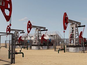 3D Industrial oilfield pumping units