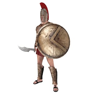 rigged spartan warrior model