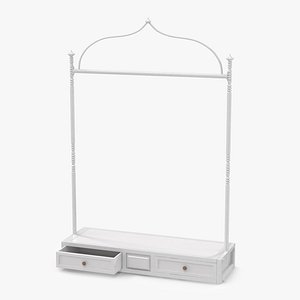 3d max iron clothing display rack