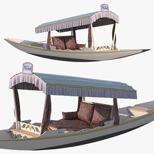 3D Dal Lake Shikara White