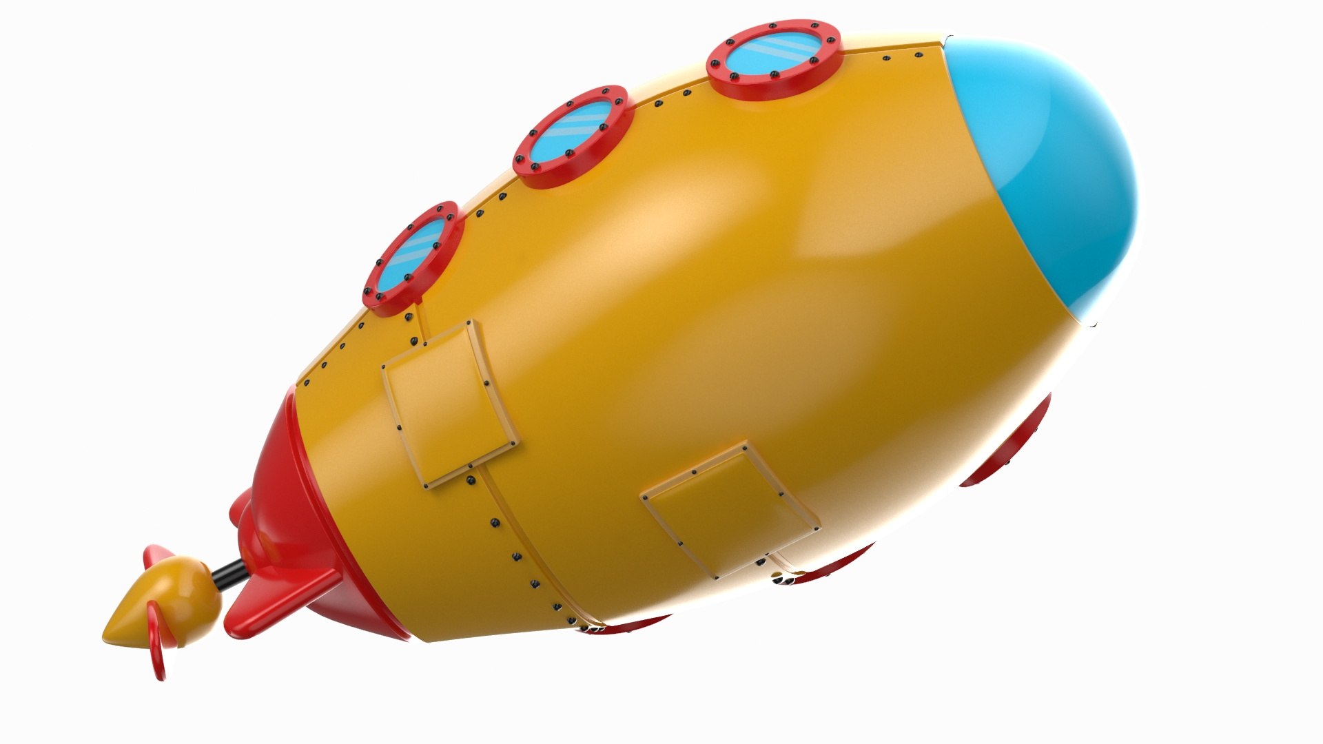 Cartoon Green Submarine Model - TurboSquid 2283448