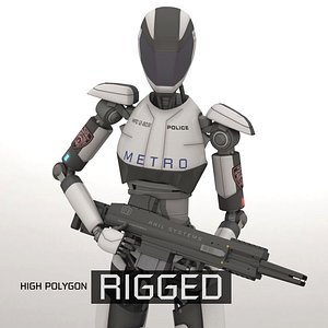 police rigged 3D model