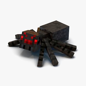 3d minecraft spider rigged