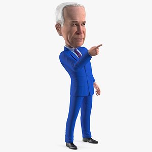 Cartoon Joe Biden Pointing Finger Pose 3D model