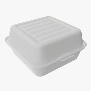 Compostable take-away container closed 3D model
