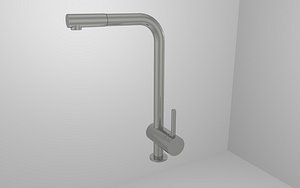 3D model Single Lever Pull Down Kitchen Faucet Stainless Steel