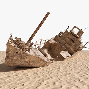 3D model Marine Shipwreck on Sand