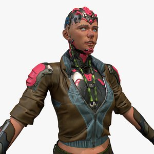 cyberpunk girl cyber model