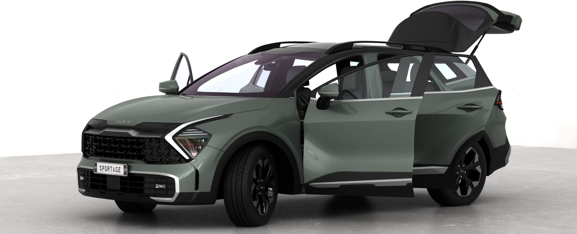 Kia Sportage XLine 2023 Opening doors and trunk model TurboSquid 2037139