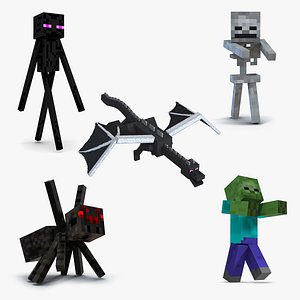 minecraft characters rigged 3 model