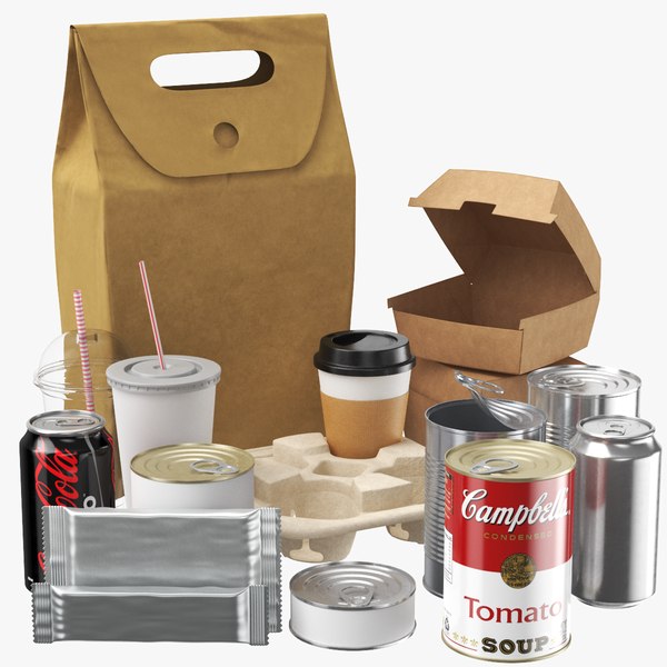 3D model Large Food Packaging Collection