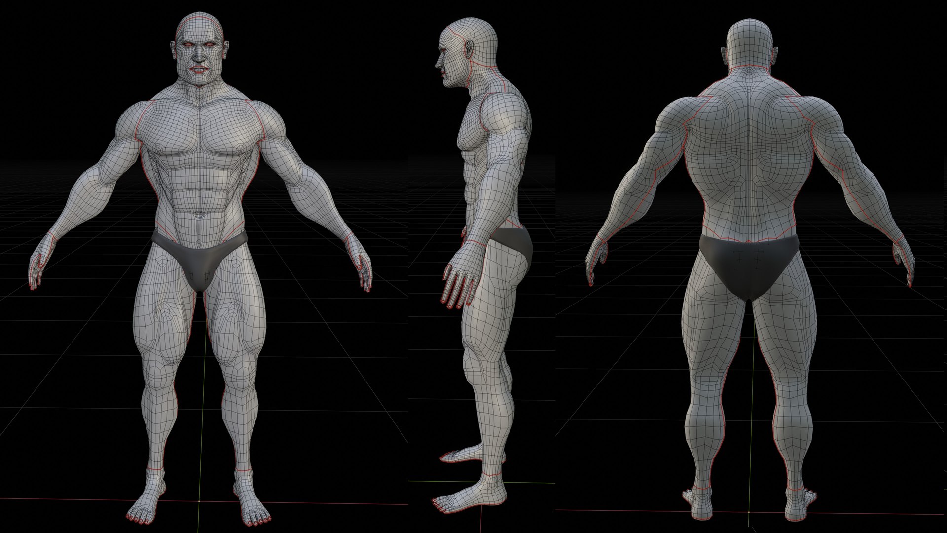 Base Mesh - Human Body - Muscular Male model https://p.turbosquid.com/ts-thumb/cG/COBzNn/eU/render_456/jpg/1714841287/1920x1080/fit_q87/12ca3e3e9e5f0099de669eebdb34f76e638e9afa/render_456.jpg