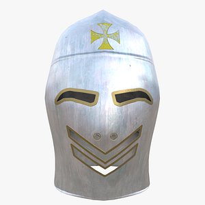 Medieval Crusader Great Helm Low Poly PBR 3D Model 3D model