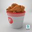 Realistischer Eimer mit frittiertem Hähnchen