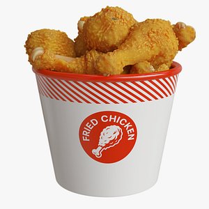 Realistic Fried Chicken Bucket