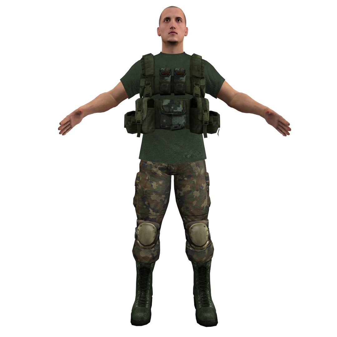 Mercenary Rigged Soldier 3d Model