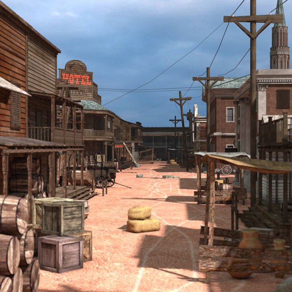 3D Wild West Town model