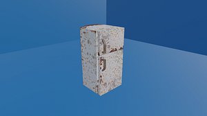 OLD AND RUSTY FRIDGE - LOW POLY - PS1 RETRO STYLE 3D model