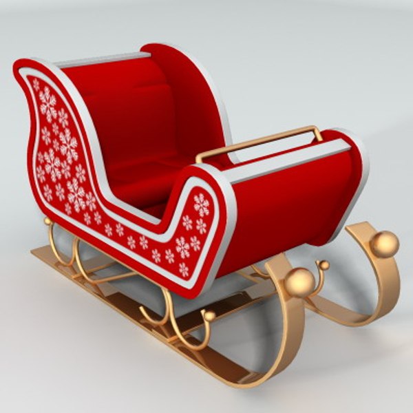 santa claus sledge 3d max