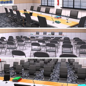 3D Conference Room Collection model