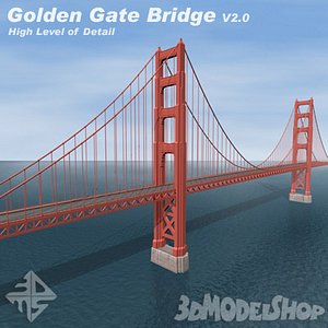 golden gate bridge v2 3d model