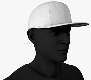 3D Black And White Snapback Cap 