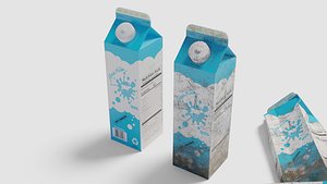 Milk- carton with pbr textures 3D