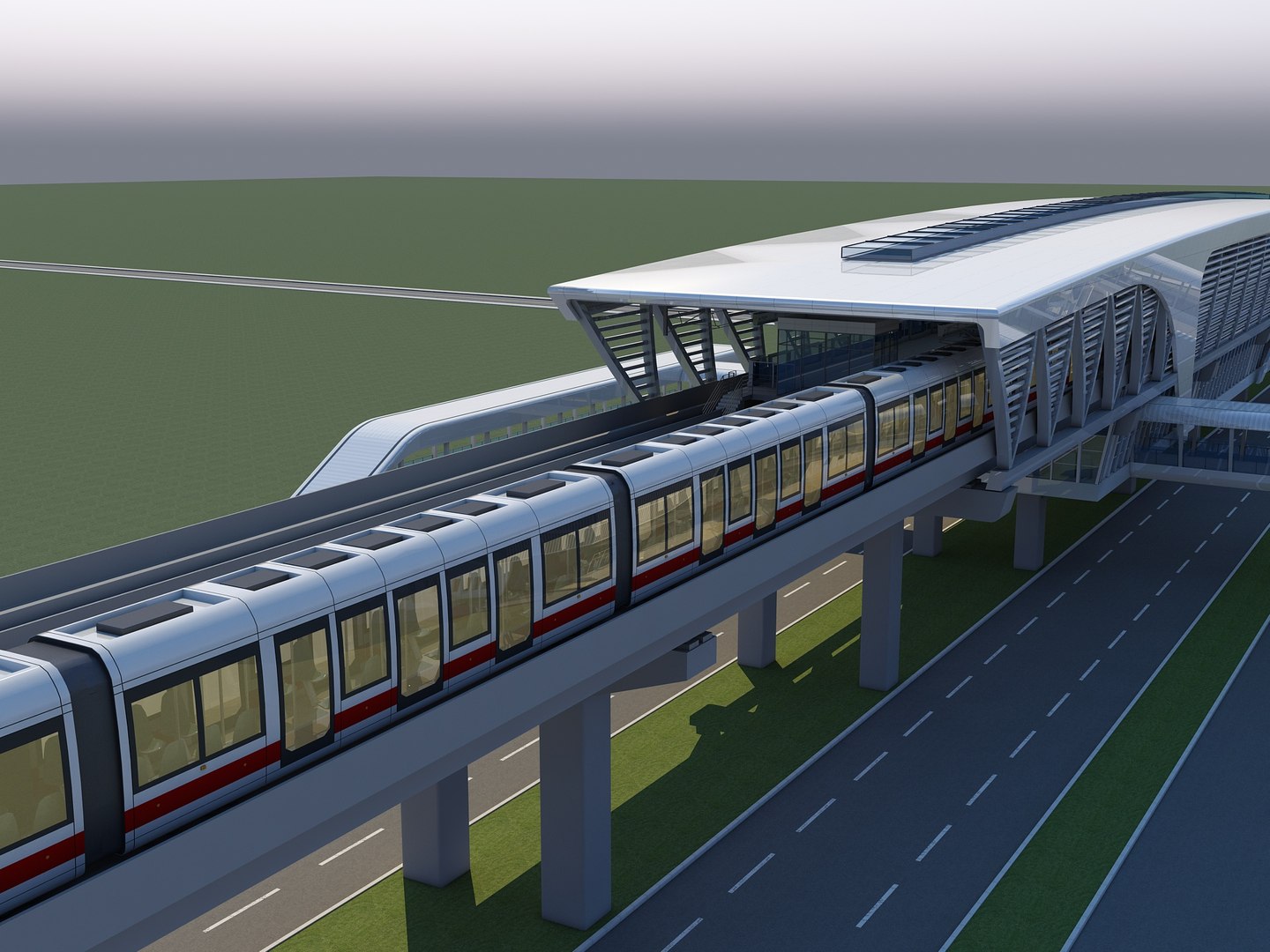 3D Model Light Rail Station - TurboSquid 2032181